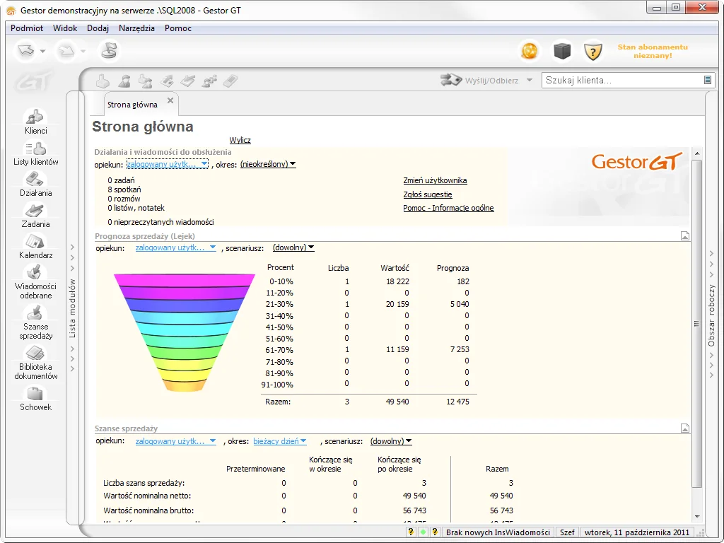 Gestor GT - zrzut ekranu