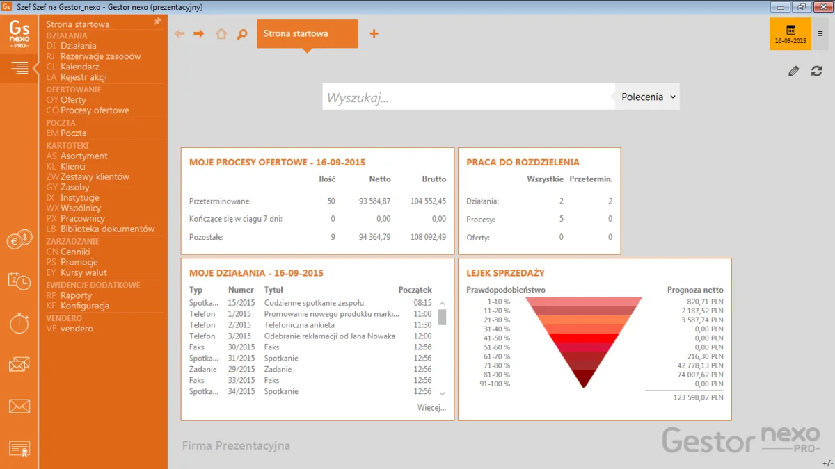 Gestor nexo PRO - zrzut ekranu