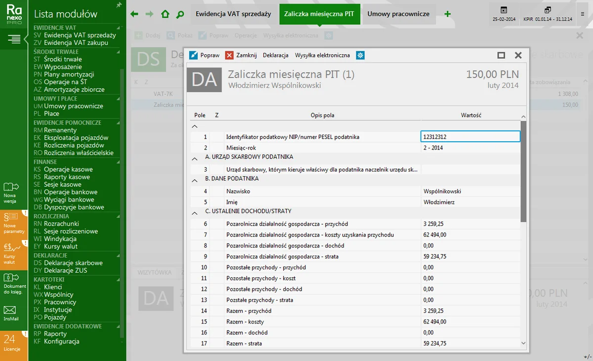 Rachmistrz nexo - zrzut ekranu
